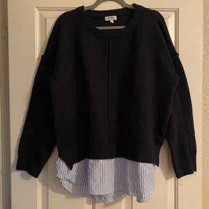 Sweater with shirt bottom